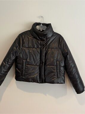 Deluc Black Cropped Puffer Jacket Size M